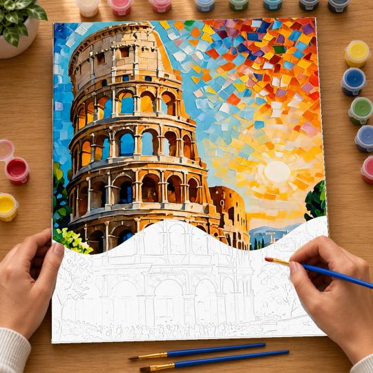 PAINT BY NUMBERS WITH FRAME Paintings to Paint - The Leaning Tower 40x50 cm, photo 6