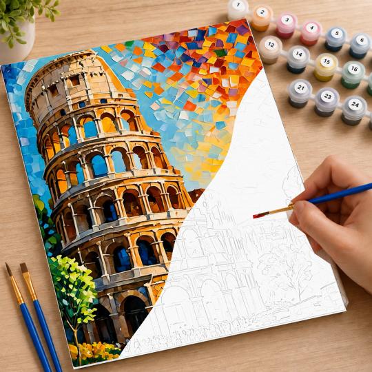 PAINT BY NUMBERS WITH FRAME Paintings to Paint - The Leaning Tower 40x50 cm, photo 7