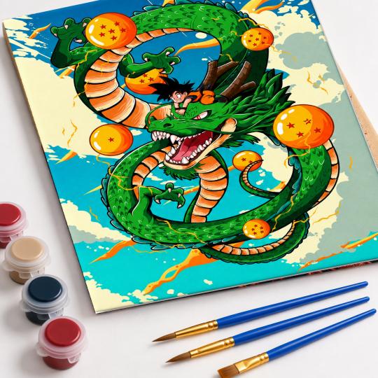 MALOWANIE PO NUMERACH Z RAMĄ Obrazy do malowania Dragon Ball 40x50 cm, zdjęcie 4