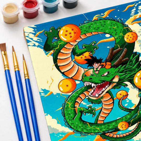 MALOWANIE PO NUMERACH Z RAMĄ Obrazy do malowania Dragon Ball 40x50 cm, zdjęcie 5