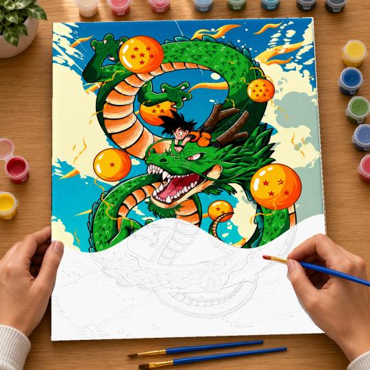MALOWANIE PO NUMERACH Z RAMĄ Obrazy do malowania Dragon Ball 40x50 cm, zdjęcie 6