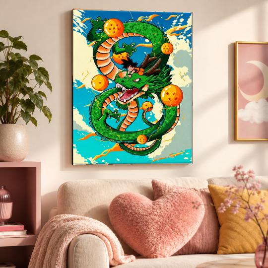 MALOWANIE PO NUMERACH Z RAMĄ Obrazy do malowania Dragon Ball 40x50 cm, zdjęcie 9
