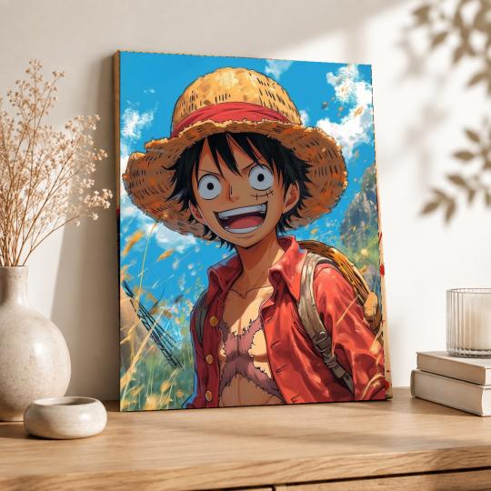 PAINT BY NUMBERS WITH FRAME Paintings to Paint - One Piece - Monkey D. Luffy 40x50 cm, photo 8