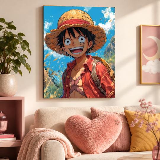 PAINT BY NUMBERS WITH FRAME Paintings to Paint - One Piece - Monkey D. Luffy 40x50 cm, photo 9