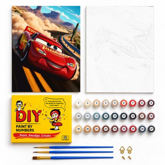 PAINT BY NUMBERS Paintings to Paint - Cars - Lightning McQueen 40x50 cm, photo 2