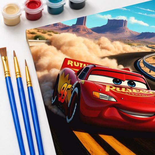 PAINT BY NUMBERS Paintings to Paint - Cars - Lightning McQueen 40x50 cm, photo 5