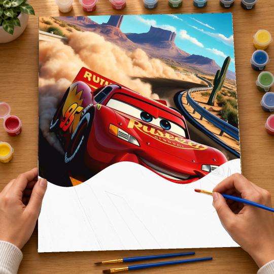 PAINT BY NUMBERS Paintings to Paint - Cars - Lightning McQueen 40x50 cm, photo 6