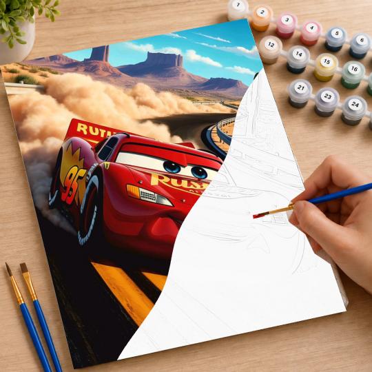 PAINT BY NUMBERS Paintings to Paint - Cars - Lightning McQueen 40x50 cm, photo 7