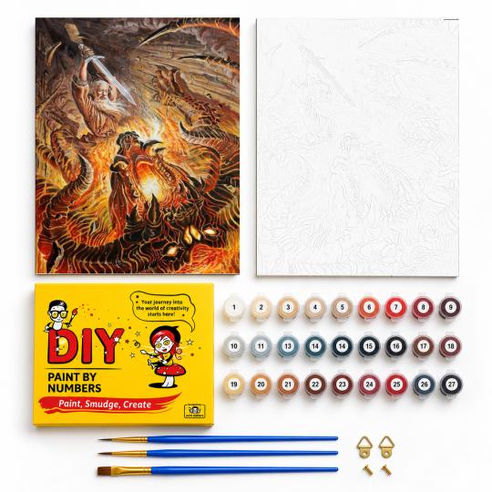 PAINT BY NUMBERS WITH FRAME Paintings to Paint - The Battle with the Balrog - The Lord of the Rings 40x50 cm, photo 2