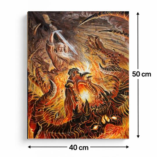 PAINT BY NUMBERS WITH FRAME Paintings to Paint - The Battle with the Balrog - The Lord of the Rings 40x50 cm, photo 3