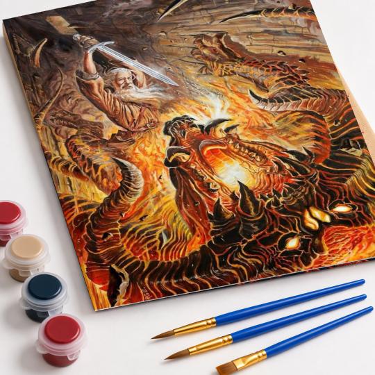PAINT BY NUMBERS WITH FRAME Paintings to Paint - The Battle with the Balrog - The Lord of the Rings 40x50 cm, photo 4