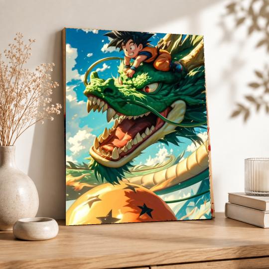 PAINT BY NUMBERS WITH FRAME Paintings to Paint - Goku in the Clouds 40x50 cm, photo 8