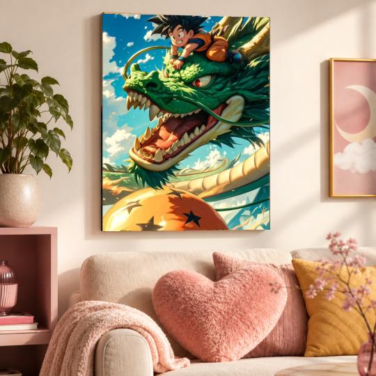 PAINT BY NUMBERS WITH FRAME Paintings to Paint - Goku in the Clouds 40x50 cm, photo 9