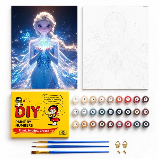 MALOWANIE PO NUMERACH Obrazy do malowania Disney Kraina Lodu Elsa 40x50 cm, zdjęcie 2