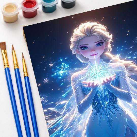 MALOWANIE PO NUMERACH Obrazy do malowania Disney Kraina Lodu Elsa 40x50 cm, zdjęcie 5