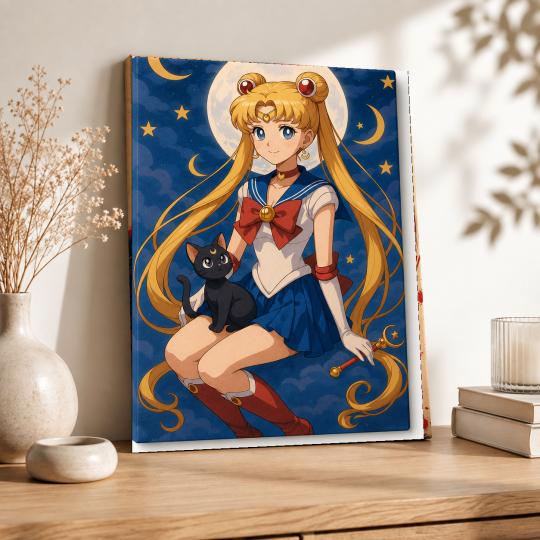 PAINT BY NUMBERS Paintings to Paint - Sailor Moon and Luna 40x50 cm, photo 8