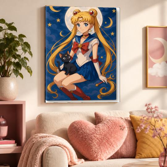 PAINT BY NUMBERS Paintings to Paint - Sailor Moon and Luna 40x50 cm, photo 9