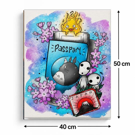 MALOWANIE PO NUMERACH Z RAMĄ Obrazy do malowania Paszport Ghibli 40x50 cm, zdjęcie 3