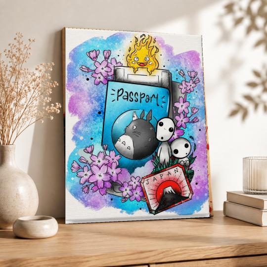 MALOWANIE PO NUMERACH Z RAMĄ Obrazy do malowania Paszport Ghibli 40x50 cm, zdjęcie 8