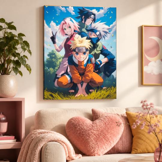 PAINT BY NUMBERS WITH FRAME Paintings to Paint - Naruto Team 40x50 cm, photo 9