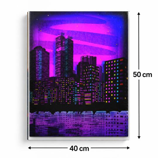 MALOWANIE PO NUMERACH Z RAMĄ Obrazy do malowania Neonowa Panorama 40x50 cm, zdjęcie 3