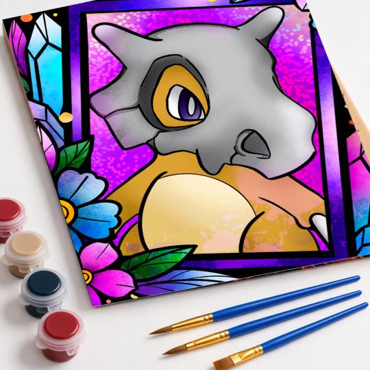 PAINT BY NUMBERS WITH FRAME Paintings to Paint - Pokemon Cubone 40x50 cm, photo 4
