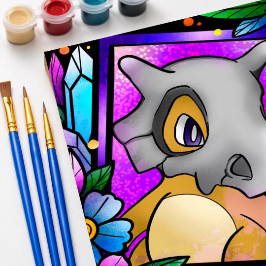 PAINT BY NUMBERS WITH FRAME Paintings to Paint - Pokemon Cubone 40x50 cm, photo 5