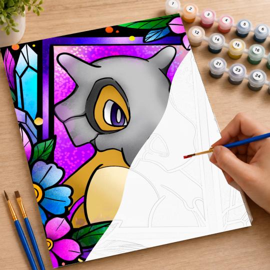 PAINT BY NUMBERS WITH FRAME Paintings to Paint - Pokemon Cubone 40x50 cm, photo 7