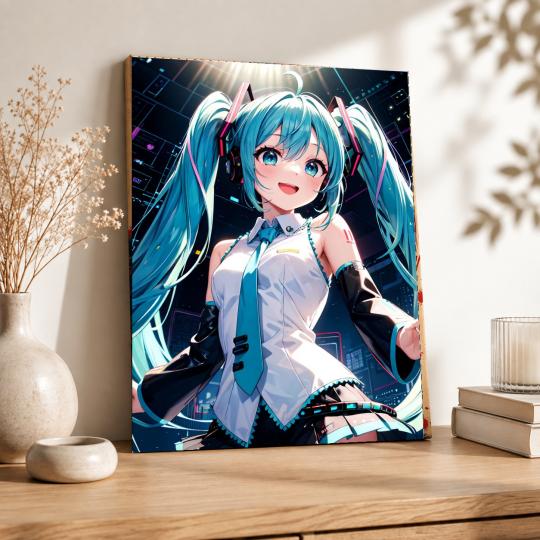 PAINT BY NUMBERS WITH FRAME Paintings to Paint - Anime Hatsune Miku 40x50 cm, photo 8