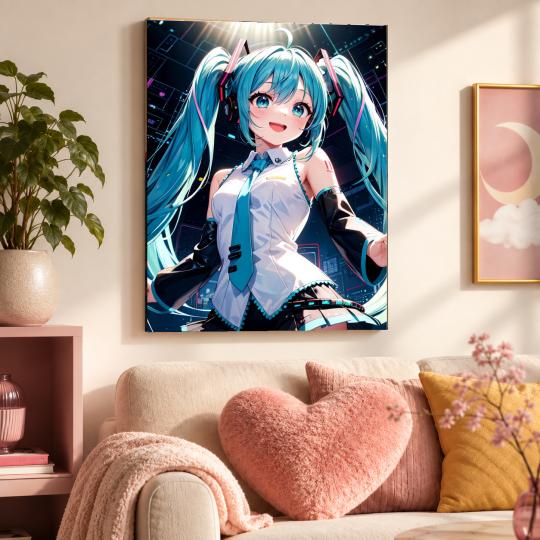 PAINT BY NUMBERS WITH FRAME Paintings to Paint - Anime Hatsune Miku 40x50 cm, photo 9