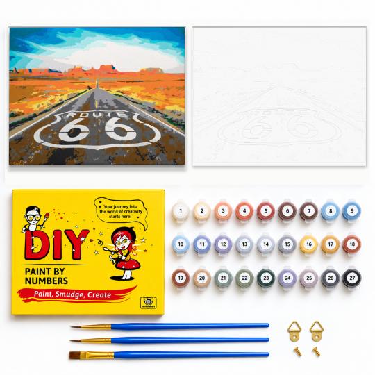 MALOWANIE PO NUMERACH Z RAMĄ Obrazy do malowania Route 66 50x40 cm, zdjęcie 2