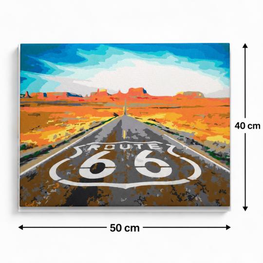 MALOWANIE PO NUMERACH Z RAMĄ Obrazy do malowania Route 66 50x40 cm, zdjęcie 3