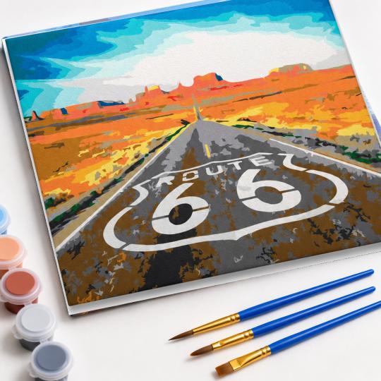 MALOWANIE PO NUMERACH Z RAMĄ Obrazy do malowania Route 66 50x40 cm, zdjęcie 4
