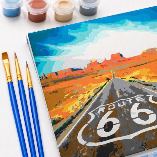 MALOWANIE PO NUMERACH Z RAMĄ Obrazy do malowania Route 66 50x40 cm, zdjęcie 5