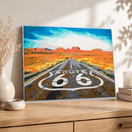 MALOWANIE PO NUMERACH Z RAMĄ Obrazy do malowania Route 66 50x40 cm, zdjęcie 8
