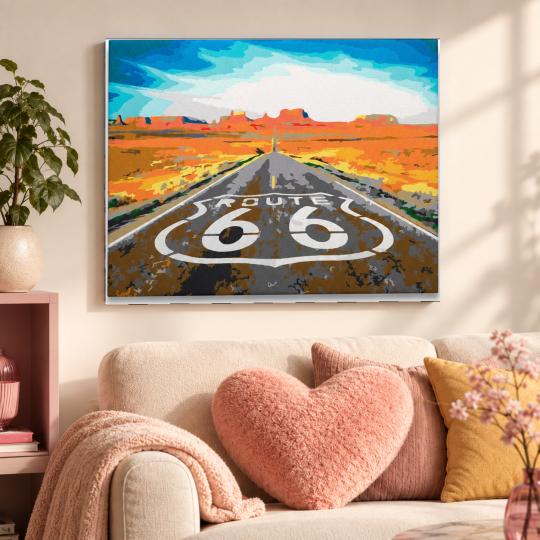 MALOWANIE PO NUMERACH Z RAMĄ Obrazy do malowania Route 66 50x40 cm, zdjęcie 9
