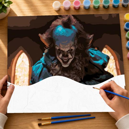 PAINT BY NUMBERS Paintings to Paint - Pennywise in the Church 50x40 cm, photo 6