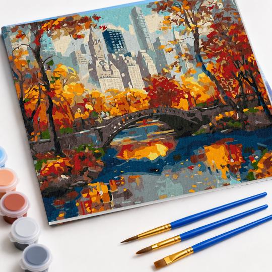 PAINT BY NUMBERS WITH FRAME Paintings to Paint - Golden Park 50x40 cm, photo 4