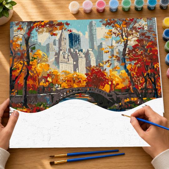 PAINT BY NUMBERS WITH FRAME Paintings to Paint - Golden Park 50x40 cm, photo 6