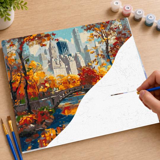 PAINT BY NUMBERS WITH FRAME Paintings to Paint - Golden Park 50x40 cm, photo 7