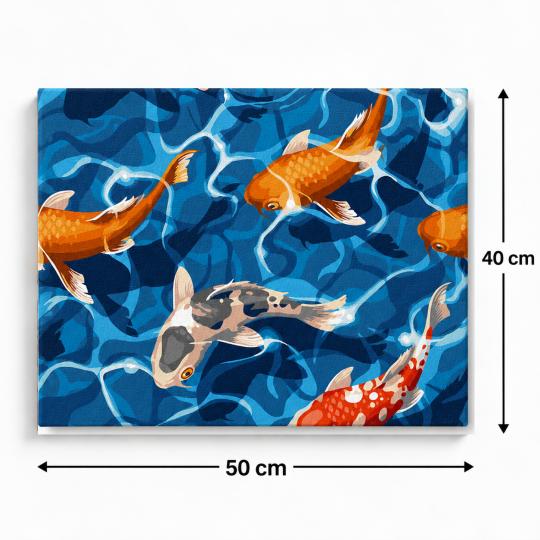 MALOWANIE PO NUMERACH Z RAMĄ Obrazy do malowania Japoński Karp 50x40 cm, zdjęcie 3