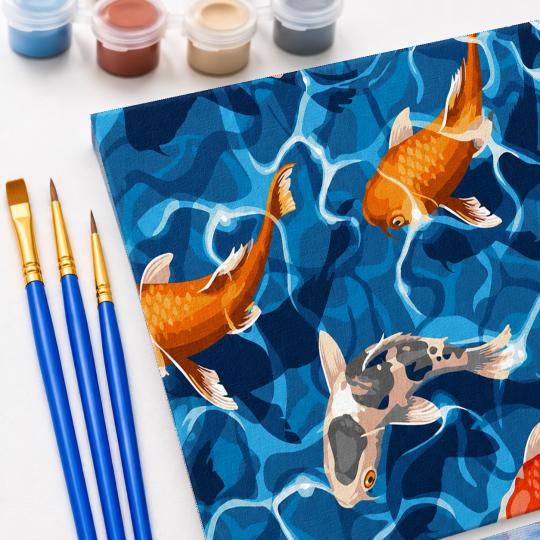 MALOWANIE PO NUMERACH Z RAMĄ Obrazy do malowania Japoński Karp 50x40 cm, zdjęcie 5