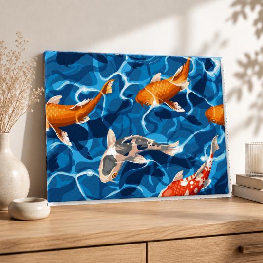 MALOWANIE PO NUMERACH Z RAMĄ Obrazy do malowania Japoński Karp 50x40 cm, zdjęcie 8