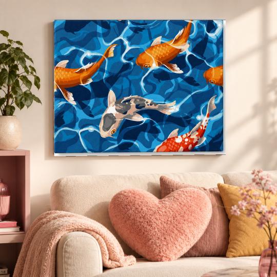 MALOWANIE PO NUMERACH Z RAMĄ Obrazy do malowania Japoński Karp 50x40 cm, zdjęcie 9