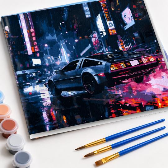 MALOWANIE PO NUMERACH Z RAMĄ Obrazy do malowania Nocna Podróż 50x40 cm, zdjęcie 4