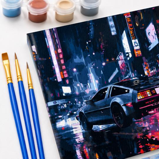 MALOWANIE PO NUMERACH Z RAMĄ Obrazy do malowania Nocna Podróż 50x40 cm, zdjęcie 5