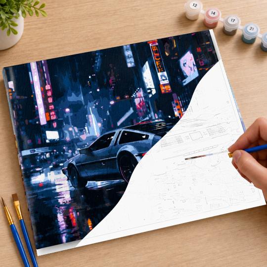 MALOWANIE PO NUMERACH Z RAMĄ Obrazy do malowania Nocna Podróż 50x40 cm, zdjęcie 7