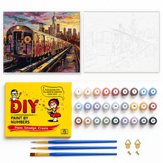 MALOWANIE PO NUMERACH Z RAMĄ Obrazy do malowania Metro 50x40 cm, zdjęcie 2