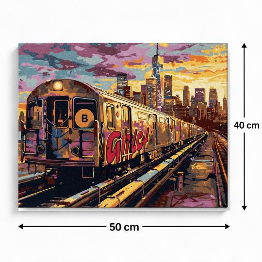 MALOWANIE PO NUMERACH Z RAMĄ Obrazy do malowania Metro 50x40 cm, zdjęcie 3