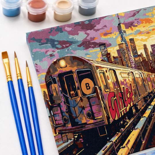 MALOWANIE PO NUMERACH Z RAMĄ Obrazy do malowania Metro 50x40 cm, zdjęcie 5